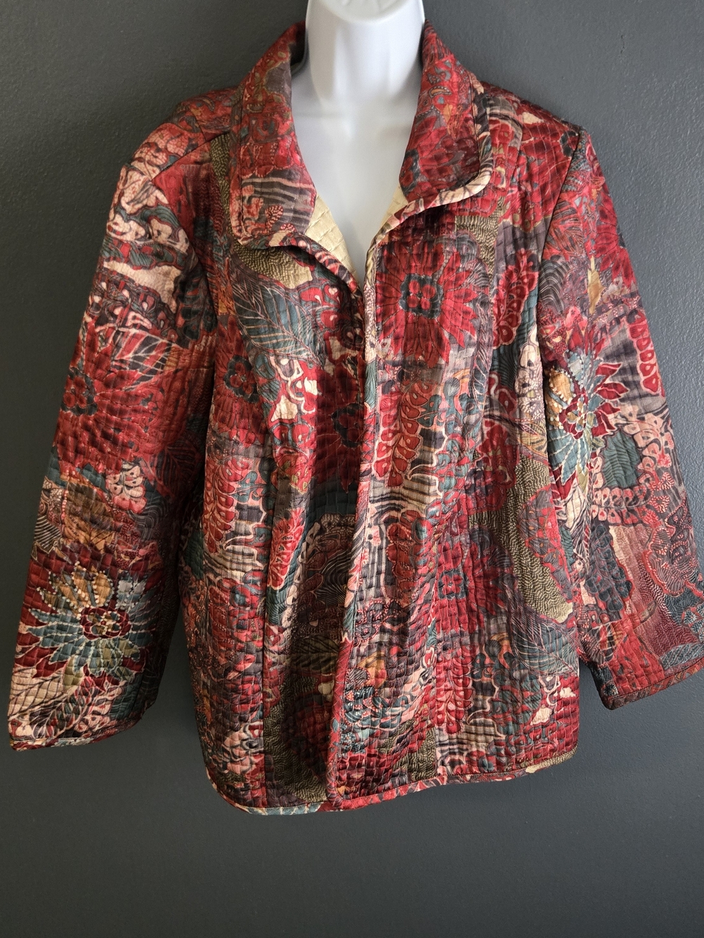 Russell Kemp Open Front Grandmacore Maximalist Whimsigoth Quilted Jacket 2X